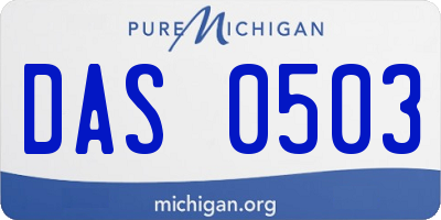 MI license plate DAS0503