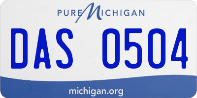 MI license plate DAS0504