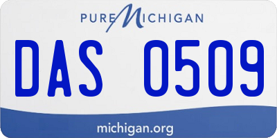 MI license plate DAS0509