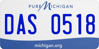 MI license plate DAS0518