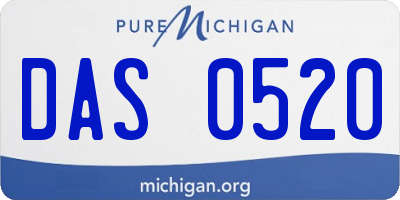 MI license plate DAS0520