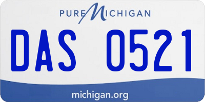 MI license plate DAS0521