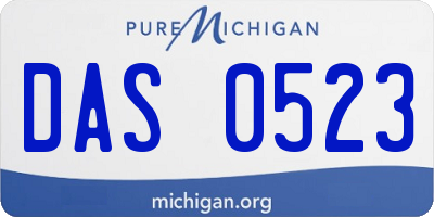 MI license plate DAS0523
