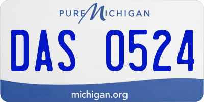 MI license plate DAS0524