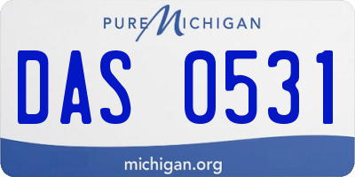 MI license plate DAS0531