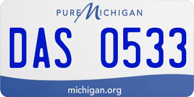 MI license plate DAS0533