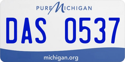 MI license plate DAS0537