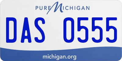MI license plate DAS0555