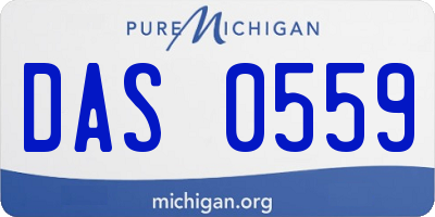 MI license plate DAS0559