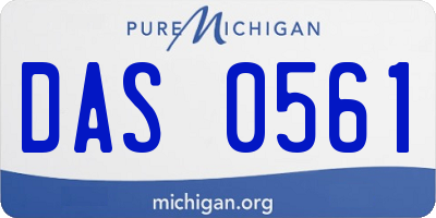 MI license plate DAS0561