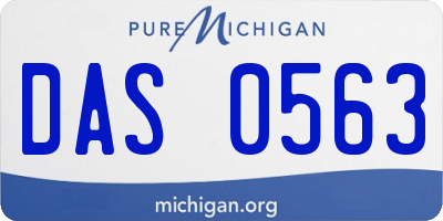 MI license plate DAS0563