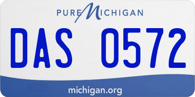 MI license plate DAS0572
