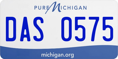 MI license plate DAS0575