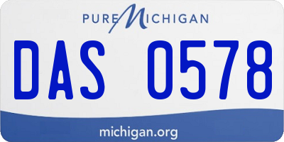 MI license plate DAS0578