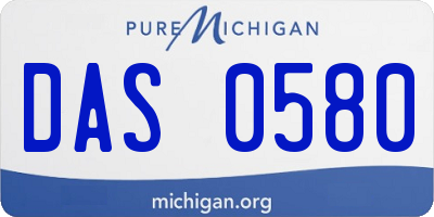MI license plate DAS0580