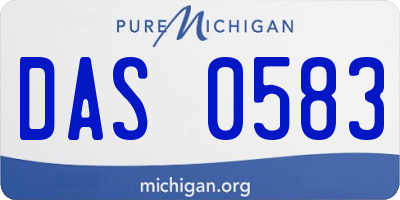 MI license plate DAS0583