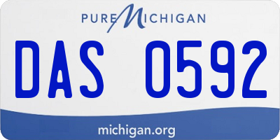 MI license plate DAS0592