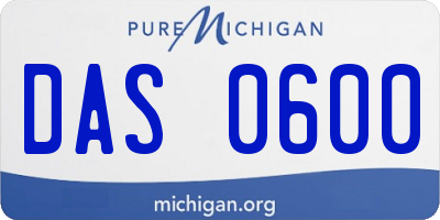 MI license plate DAS0600