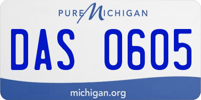 MI license plate DAS0605