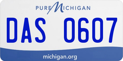 MI license plate DAS0607