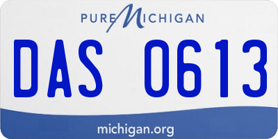 MI license plate DAS0613