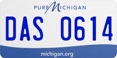 MI license plate DAS0614