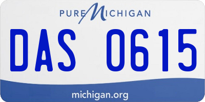 MI license plate DAS0615