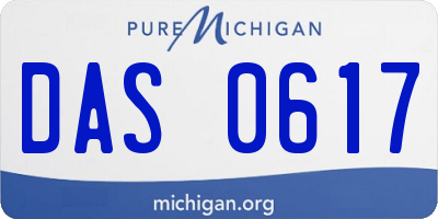 MI license plate DAS0617