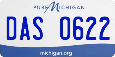 MI license plate DAS0622
