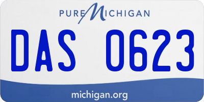 MI license plate DAS0623