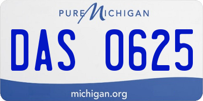 MI license plate DAS0625