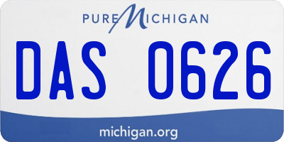 MI license plate DAS0626