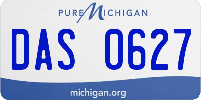 MI license plate DAS0627