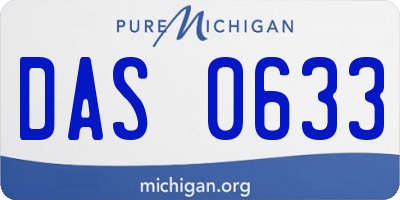 MI license plate DAS0633