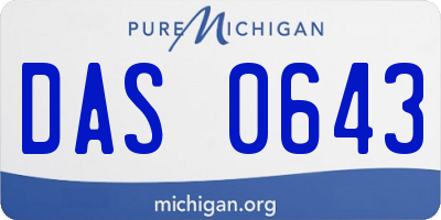 MI license plate DAS0643
