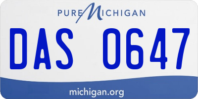 MI license plate DAS0647