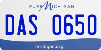 MI license plate DAS0650