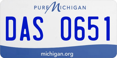 MI license plate DAS0651