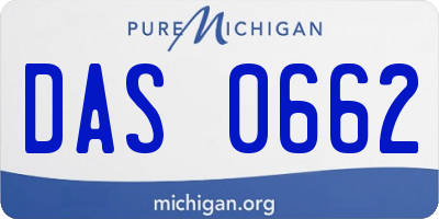 MI license plate DAS0662