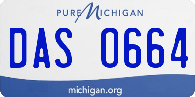 MI license plate DAS0664