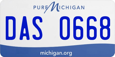 MI license plate DAS0668