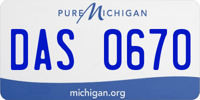 MI license plate DAS0670