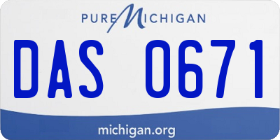 MI license plate DAS0671
