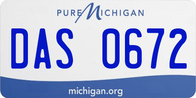 MI license plate DAS0672