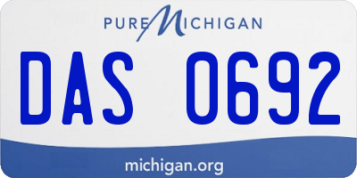 MI license plate DAS0692