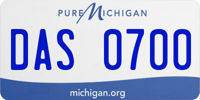 MI license plate DAS0700