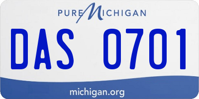 MI license plate DAS0701