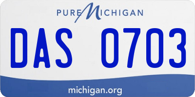 MI license plate DAS0703