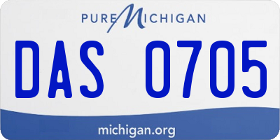 MI license plate DAS0705