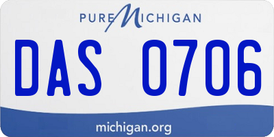 MI license plate DAS0706